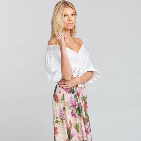 Show Me Your MuMu Tops - NWOT SMYM White Darlene Wrap Crop Top